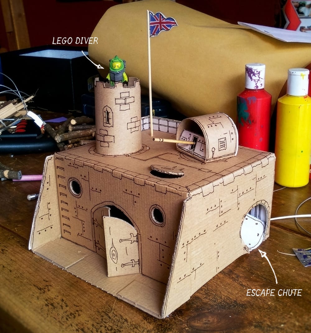 Cardboard Fort with Escape Chute