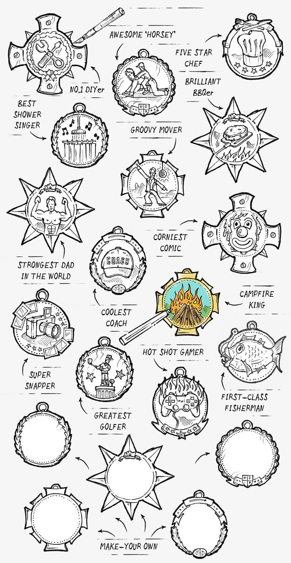 Sheet of Printable Medals