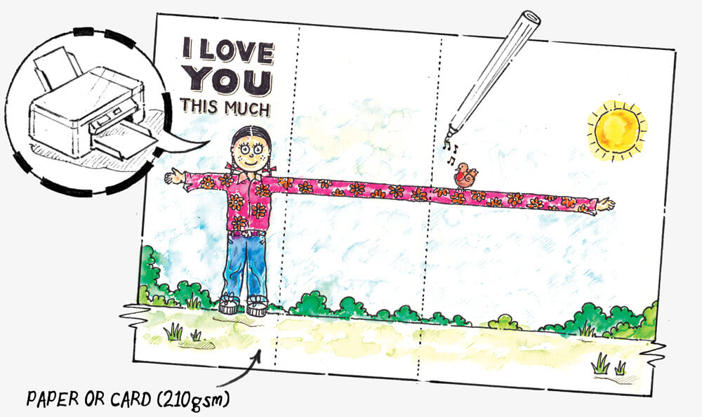 How to make a cute 'I Love You This Much' Mother's Day Card: image of printable artwork