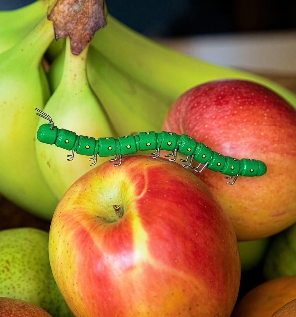Pencil and paper clip bugs: emperor moth caterpillar