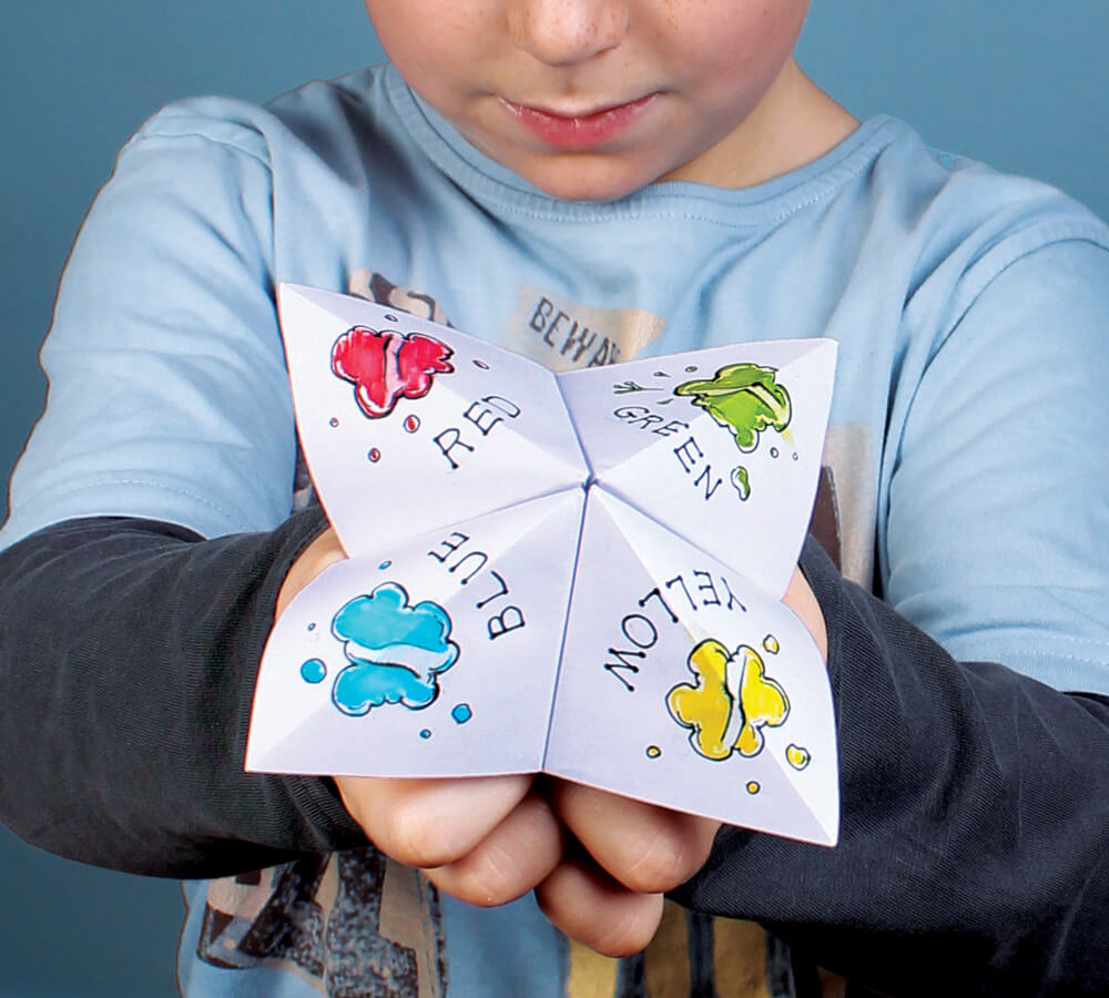 Paper Fortune Teller showing the colours