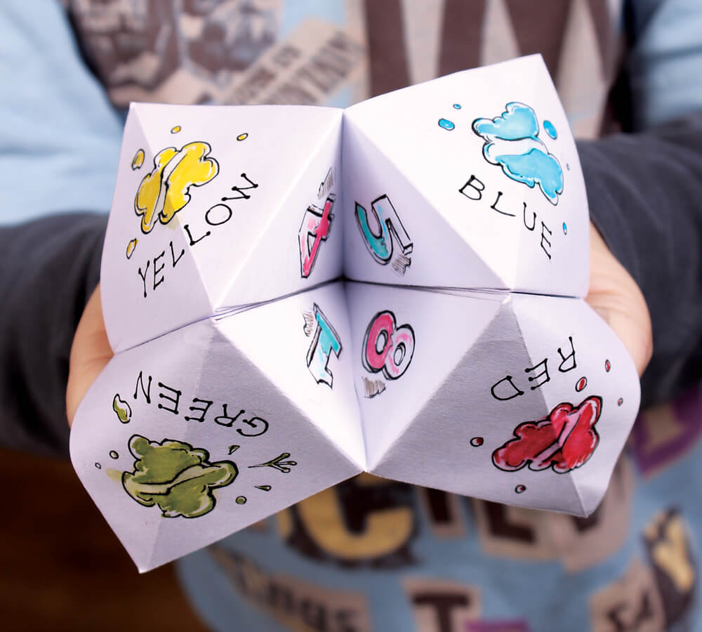 Paper Fortune Teller showing the numbers