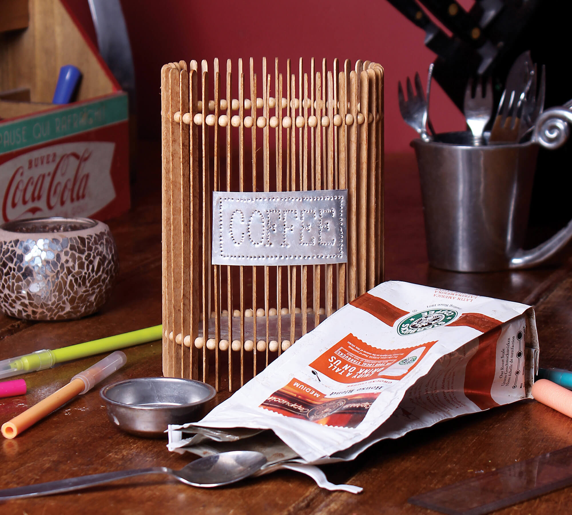 Dollar Store Crafts » Blog Archive » Make a Coffee Stir Stick Container
