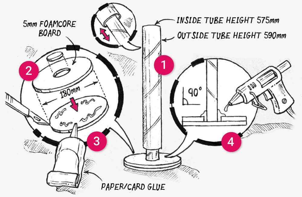 How to make a telescopic paper floor light: illustration 1