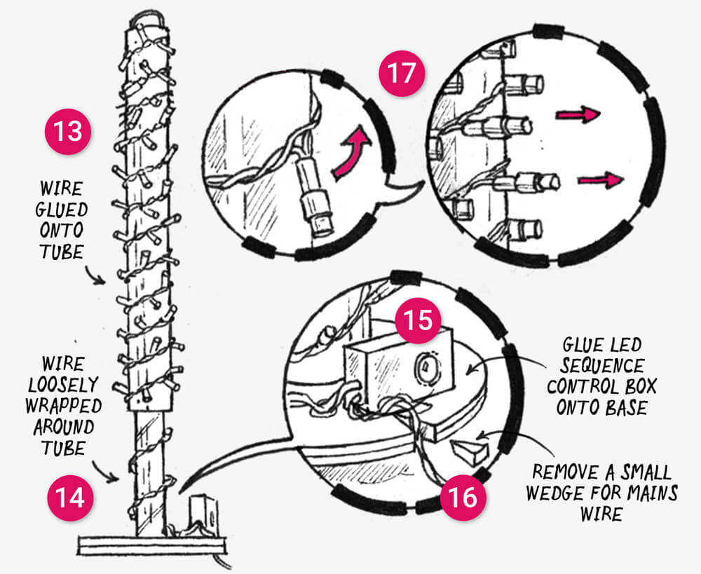 How to make a telescopic paper floor light: illustration 5